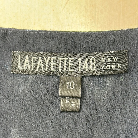 Lafayette 148 New York Blue Sequin Hand Beaded Camisole Top Size 10 - Picture 9 of 12